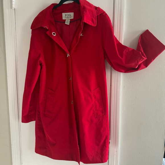 London Fog Jackets & Blazers - London Fog Women's Vibrant Red Trench Coat Size L